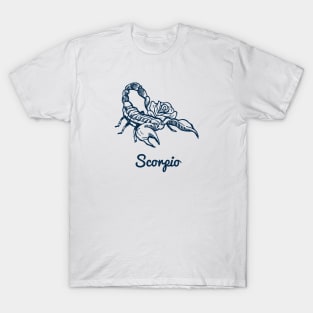 Scorpio Zodiac Horoscope with Scorpion with Flower Sign and Name T-Shirt